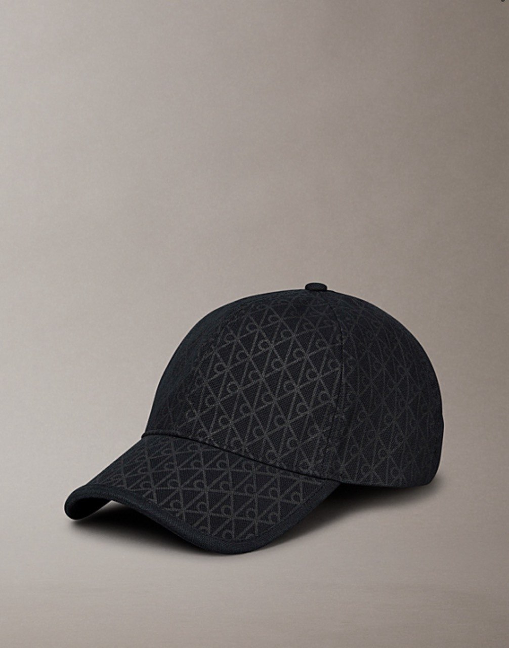 CK Emblem Print with Leather Patch Cap